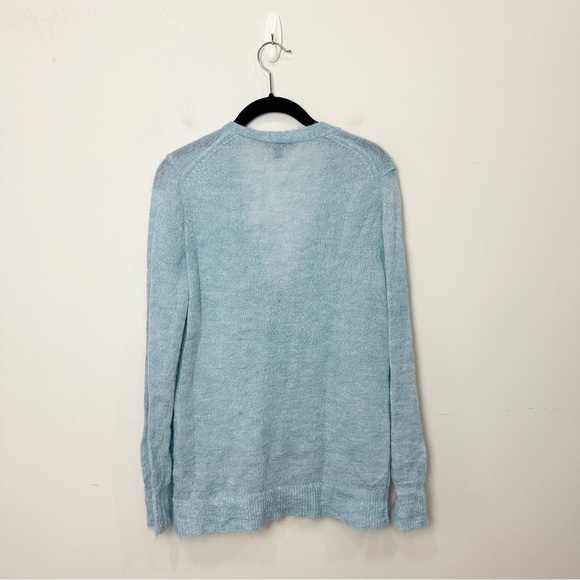 Jcrew Mohair V neck Cardigan Sweater Light Blue - Picture 4 of 7